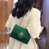 Japanese/Korean Bags For Women, Shoulder-Length Crossbody, Four-Leaf Clover Summer Polyester Pu Caviar Fashion Bag Chain