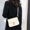 White Chain Underarm Shoulder Bag Women's High-End Commuter Messenger Baguette Bag