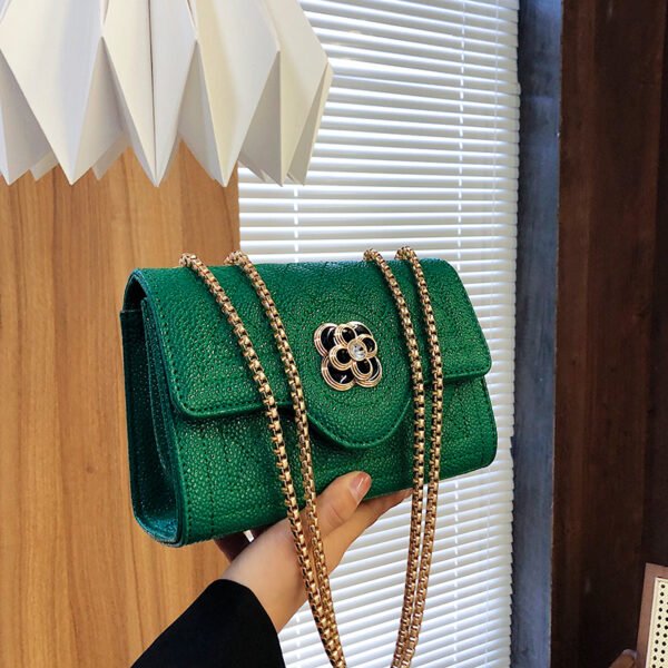 Japanese/Korean Bags For Women, Shoulder-Length Crossbody, Four-Leaf Clover Summer Polyester Pu Caviar Fashion Bag Chain