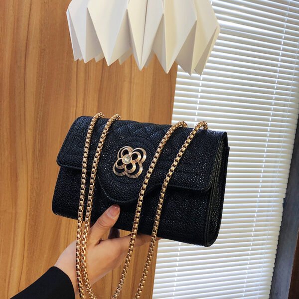 Japanese/Korean Bags For Women, Shoulder-Length Crossbody, Four-Leaf Clover Summer Polyester Pu Caviar Fashion Bag Chain