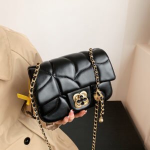IMG_E5964 Korean Chain Bag Diamond Pattern Chain Messenger Bag Advanced Simple New Women's Messenger Shoulder Bag