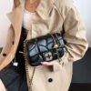 IMG_E5971 Korean Chain Bag Diamond Pattern Chain Messenger Bag Advanced Simple New Women's Messenger Shoulder Bag