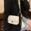 IMG_E6714 Korean Chain Bag Diamond Pattern Chain Messenger Bag Advanced Simple New Women's Messenger Shoulder Bag