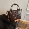 Processed with VSCO with s2 preset Autumn/Winter Retro Hand-Held Bucket Bag High-End Women's Bag Ins Design Woven Vegetable Basket Messenger Bag Fashion Bag