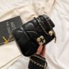 IMG_E7285 Korean Chain Bag Diamond Pattern Chain Messenger Bag Advanced Simple New Women's Messenger Shoulder Bag