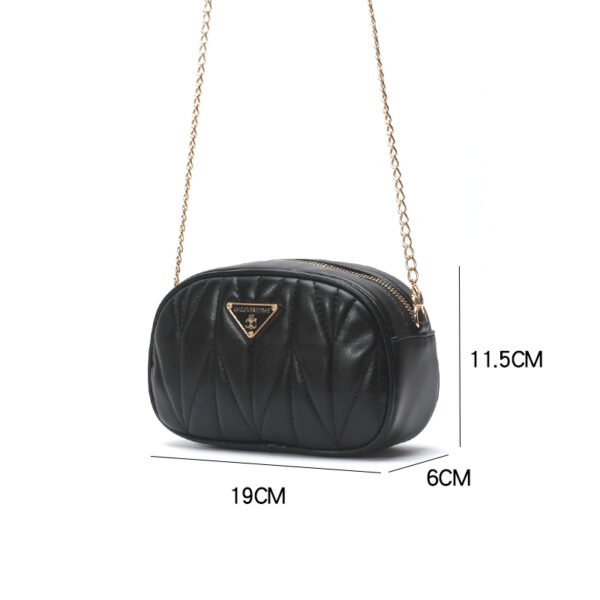 ca04102c272f62fec9d2ac79f5a2226 Large Capacity Three-Zipper Crossbody PU Bag