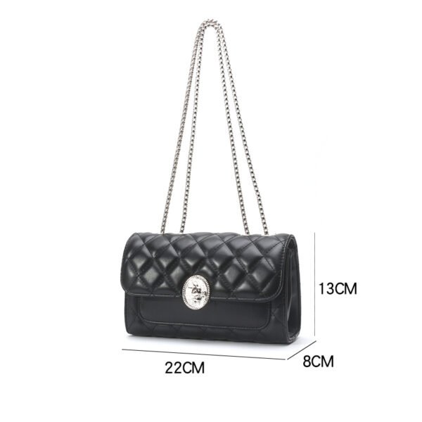 Embroidered Diamond Chain Small Square Bag
