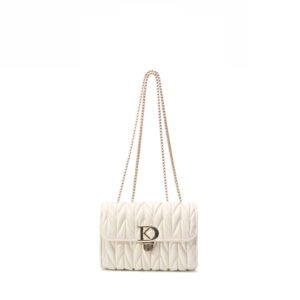 Pleated Diamond Chain Small Square Bag