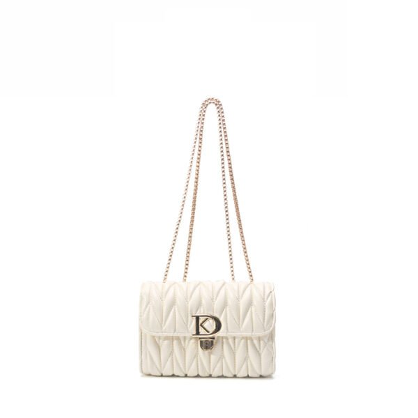 Pleated Diamond Chain Small Square Bag