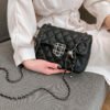 Diamond Embroidery Bag Autumn And Winter Retro New Women's Bag Popular Chain Messenger Bag Fashionable Small Square Bag