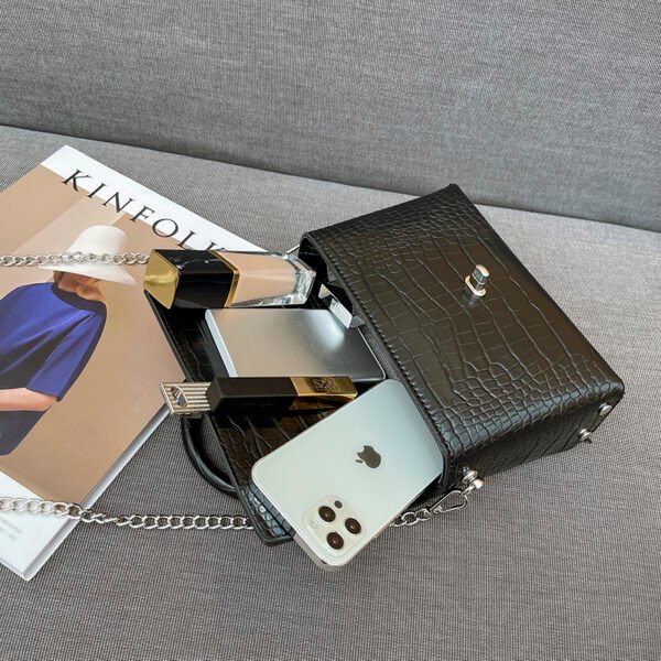 High-Grade Versatile Handbag Chain Bag Crocodile Pattern Small Square Bag Summer Fashion Small Bag Women's Shoulder Messenger Bag