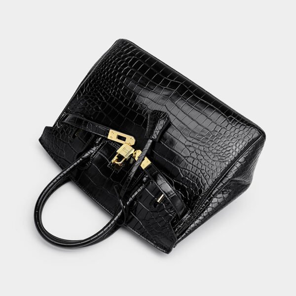 Platinum Crocodile Pattern Shoulder Bag