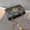 Texture White Pu Bag Female Tide Fashion Small Gold Ball Diamond Lattice Bag Pearl Chain Crossbody Small Bag Female Summer