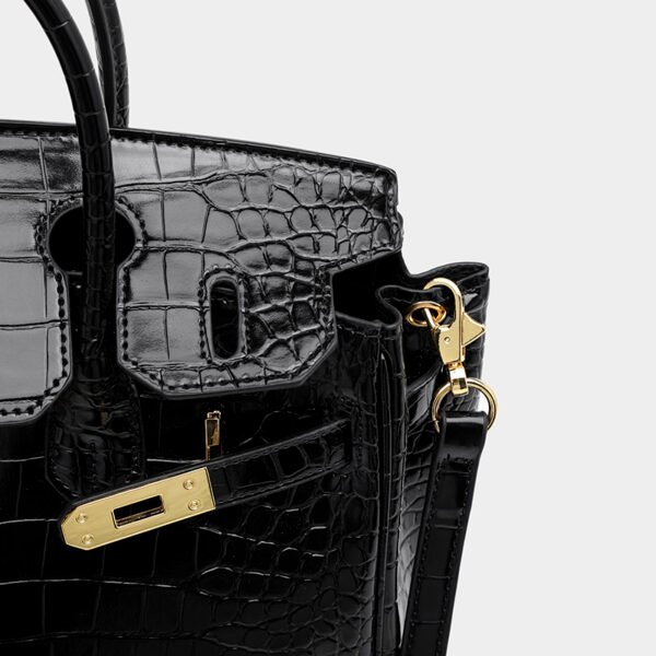 Platinum Crocodile Pattern Shoulder Bag