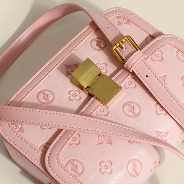 Simple and fashionable retro printed bag handbag elegant and versatile shoulder bag full of texture messenger bag