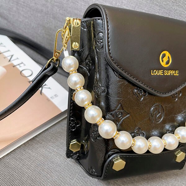 One-Shoulder Crossbody Korean Version Pearl Handbag Fashionable Simple Sweet Women's Bag Mobile Phone Bag