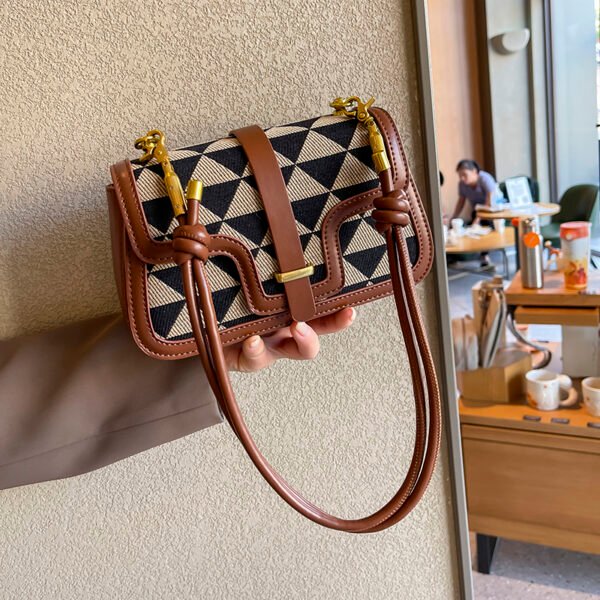 Light Luxury Niche Design Checkerboard Bag Women's Versatile Shoulder Bag Stylish Underarm Bag