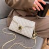 Lattice Small Gold Ball Chain Bag Simple Fashion Messenger Bag Female Trendy Daily Versatile Small Square Bag