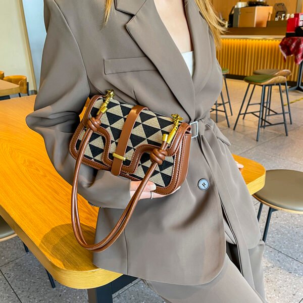Light Luxury Niche Design Checkerboard Bag Women's Versatile Shoulder Bag Stylish Underarm Bag