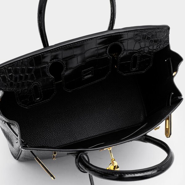 Platinum Crocodile Pattern Shoulder Bag