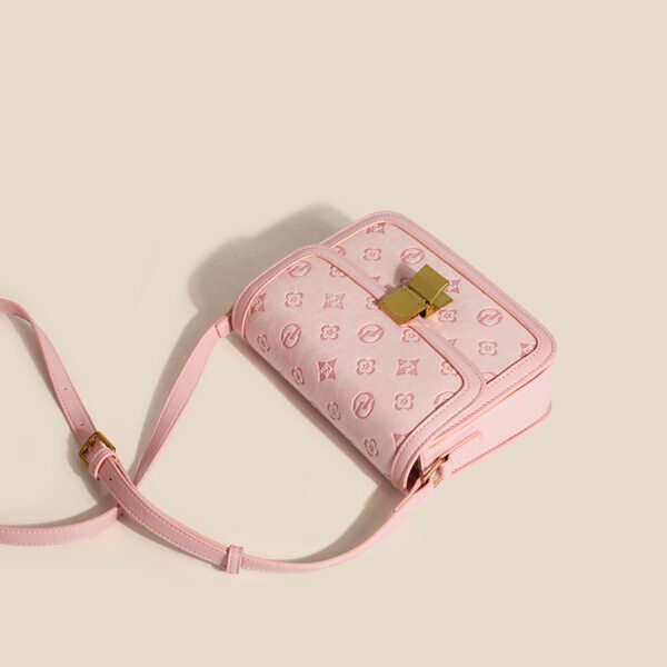 Simple and fashionable retro printed bag handbag elegant and versatile shoulder bag full of texture messenger bag