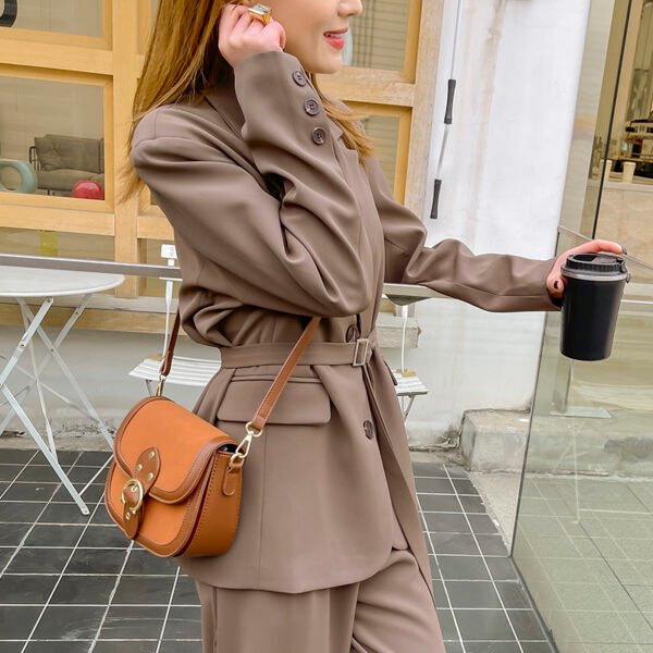 Saddle Bag Women's Korean Style Shoulder Messenger Bag Contrast Color Stitching Personality Versatile Fashion