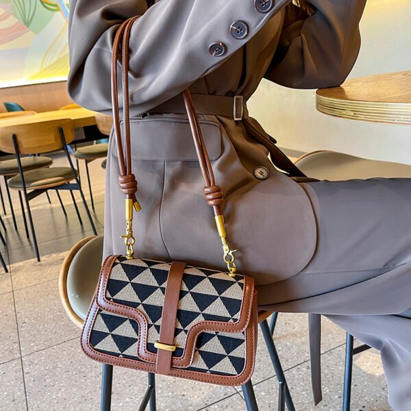 Light Luxury Niche Design Checkerboard Bag Women's Versatile Shoulder Bag Stylish Underarm Bag