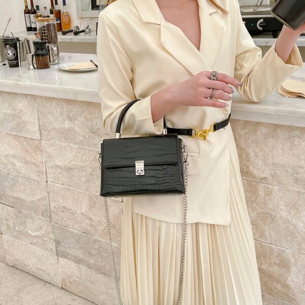 High-Grade Versatile Handbag Chain Bag Crocodile Pattern Small Square Bag Summer Fashion Small Bag Women's Shoulder Messenger Bag