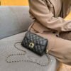 Lattice Small Gold Ball Chain Bag Simple Fashion Messenger Bag Female Trendy Daily Versatile Small Square Bag