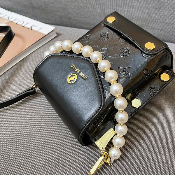 One-Shoulder Crossbody Korean Version Pearl Handbag Fashionable Simple Sweet Women's Bag Mobile Phone Bag
