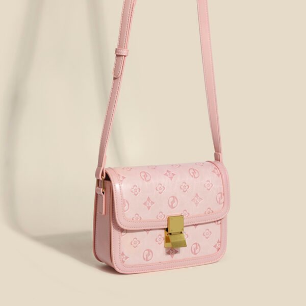 Simple and fashionable retro printed bag handbag elegant and versatile shoulder bag full of texture messenger bag