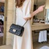 Classic Chanel style bag, celebrity style, diamond chain messenger bag, lazy fashion shoulder bag