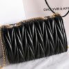 Spring Summer New Fashion Chain Shoulder Wrinkled Leather Bag Diamond Crossbody Bag Underarm Bag Women's Bag