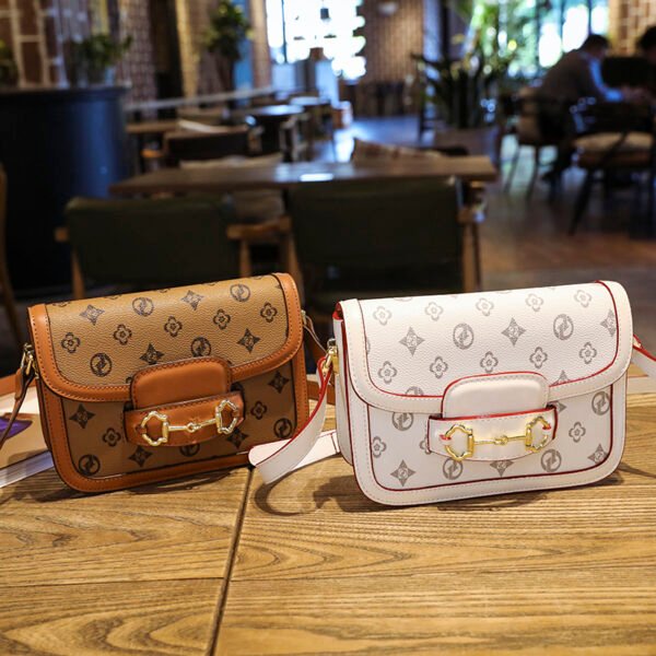 主图 (18) Retro Design Pu Horsebit Saddle Bag Old Flower Women's Bag Single Shoulder Cross-Border Bag Messenger Bag Bags Women's Bag