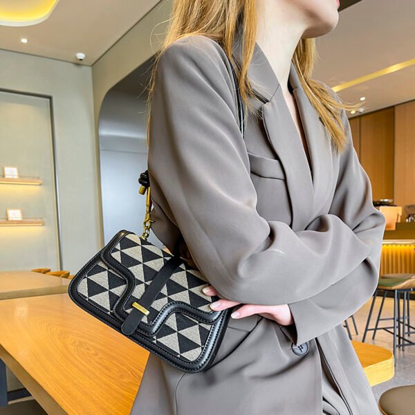 Light Luxury Niche Design Checkerboard Bag Women's Versatile Shoulder Bag Stylish Underarm Bag