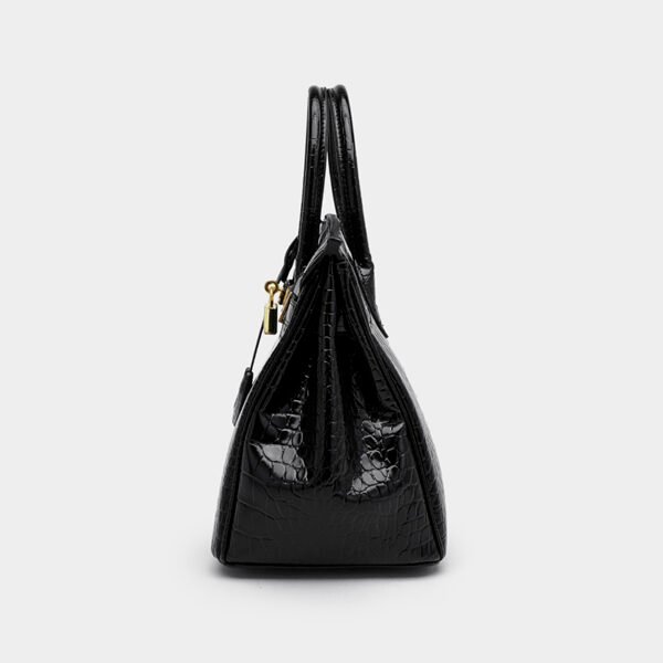 Platinum Crocodile Pattern Shoulder Bag