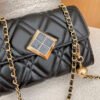 Texture White Pu Bag Female Tide Fashion Small Gold Ball Diamond Lattice Bag Pearl Chain Crossbody Small Bag Female Summer