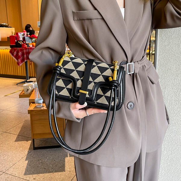 Light Luxury Niche Design Checkerboard Bag Women's Versatile Shoulder Bag Stylish Underarm Bag