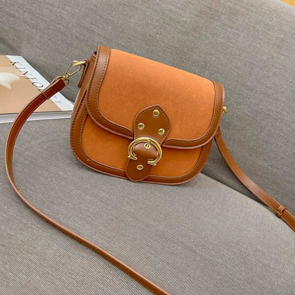Saddle Bag Women's Korean Style Shoulder Messenger Bag Contrast Color Stitching Personality Versatile Fashion