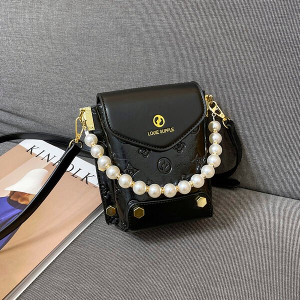 One-Shoulder Crossbody Korean Version Pearl Handbag Fashionable Simple Sweet Women's Bag Mobile Phone Bag