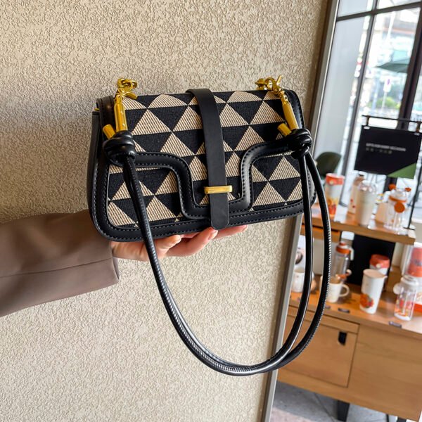 Light Luxury Niche Design Checkerboard Bag Women's Versatile Shoulder Bag Stylish Underarm Bag