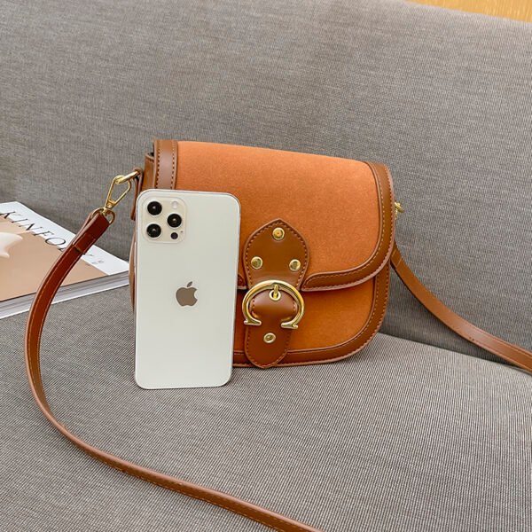Saddle Bag Women's Korean Style Shoulder Messenger Bag Contrast Color Stitching Personality Versatile Fashion