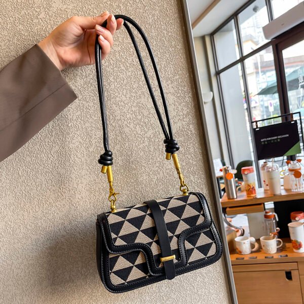 Light Luxury Niche Design Checkerboard Bag Women's Versatile Shoulder Bag Stylish Underarm Bag