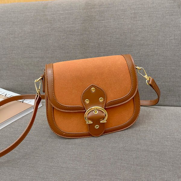 Saddle Bag Women's Korean Style Shoulder Messenger Bag Contrast Color Stitching Personality Versatile Fashion