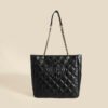 New Large-Capacity Diamond Chain Tote Bag Simple Light Luxury High-End Shoulder Bag Casual Commuting Versatile Women's Bag