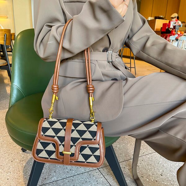 Light Luxury Niche Design Checkerboard Bag Women's Versatile Shoulder Bag Stylish Underarm Bag