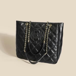 New Large-Capacity Diamond Chain Tote Bag Simple Light Luxury High-End Shoulder Bag Casual Commuting Versatile Women's Bag