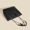 New Large-Capacity Diamond Chain Tote Bag Simple Light Luxury High-End Shoulder Bag Casual Commuting Versatile Women's Bag