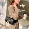 主图 (3) Pearl Diamond Buckle Women's Bag Large Capacity Bag Autumn And Winter New Style Trendy Versatile Shoulder Messenger Bag Diamond Chain Bag