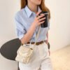 One-Shoulder Crossbody Korean Version Pearl Handbag Fashionable Simple Sweet Women's Bag Mobile Phone Bag